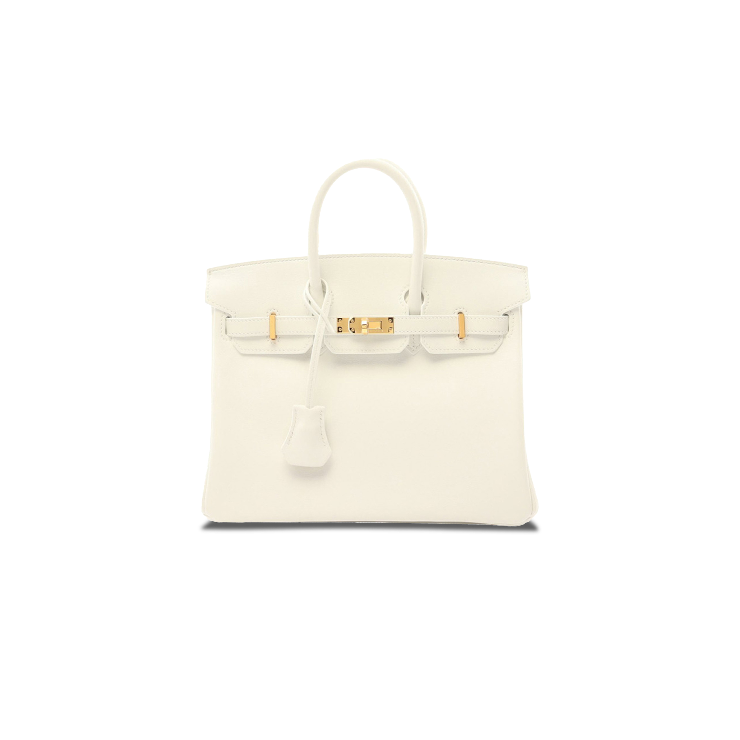 HERMES BIRKIN 25 TOGO LEATHER MILKSHAKE WHITE WITH AGATE BLUE LINING AND GOLD BUCKLE HANDBAG 2104102324847 (25*20*13cm)